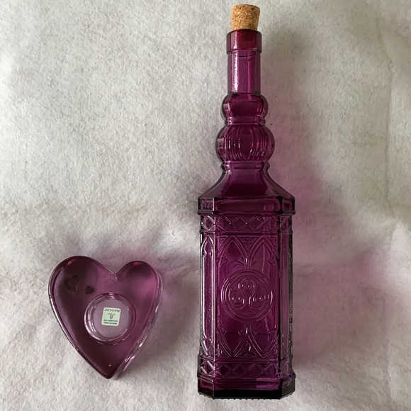 PartyLite Candle Holder & Handmade Bottle Set NWT - Picture 1 of 7